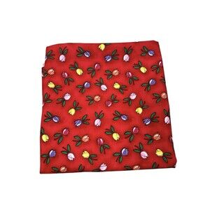Vintage Becky Christian Robert Kaufman Red Tulip Flowers Cotton Fabric 43”x76”